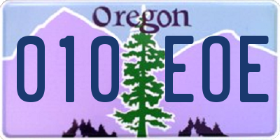 OR license plate 010EOE