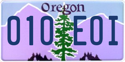 OR license plate 010EOI