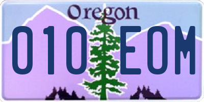 OR license plate 010EOM