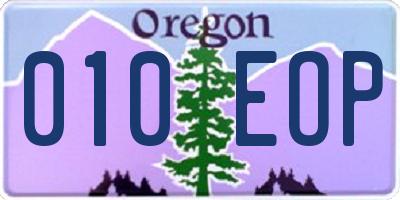 OR license plate 010EOP