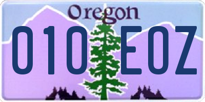 OR license plate 010EOZ