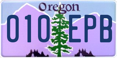 OR license plate 010EPB