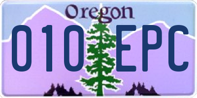 OR license plate 010EPC