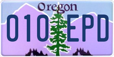 OR license plate 010EPD