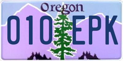 OR license plate 010EPK