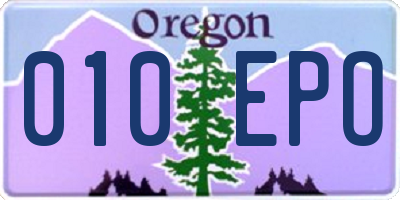 OR license plate 010EPO