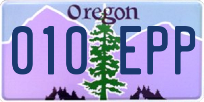 OR license plate 010EPP