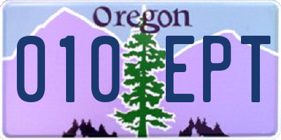 OR license plate 010EPT
