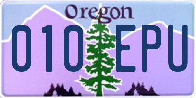 OR license plate 010EPU