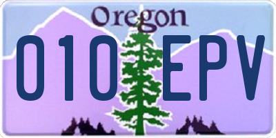 OR license plate 010EPV