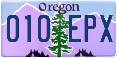 OR license plate 010EPX