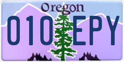 OR license plate 010EPY