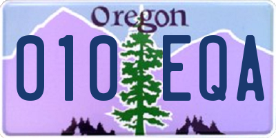 OR license plate 010EQA