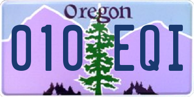 OR license plate 010EQI