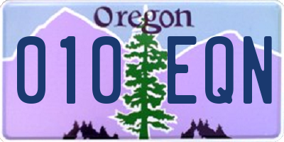 OR license plate 010EQN
