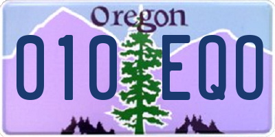 OR license plate 010EQO