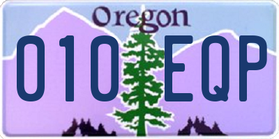 OR license plate 010EQP