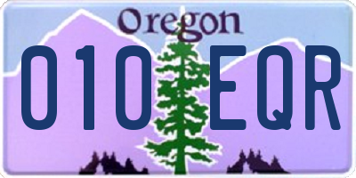 OR license plate 010EQR