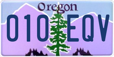OR license plate 010EQV