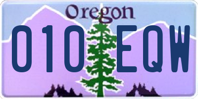 OR license plate 010EQW