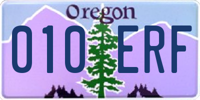 OR license plate 010ERF