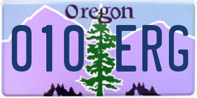OR license plate 010ERG