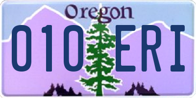 OR license plate 010ERI
