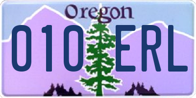OR license plate 010ERL