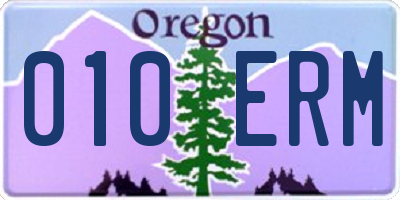 OR license plate 010ERM