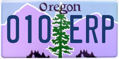 OR license plate 010ERP