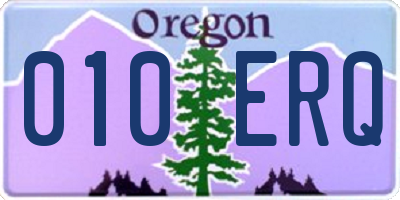 OR license plate 010ERQ