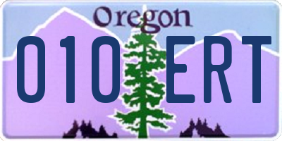 OR license plate 010ERT