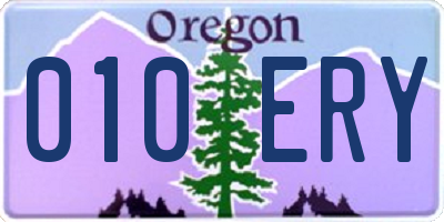 OR license plate 010ERY