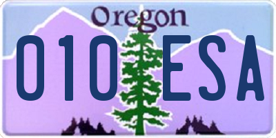 OR license plate 010ESA