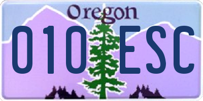 OR license plate 010ESC