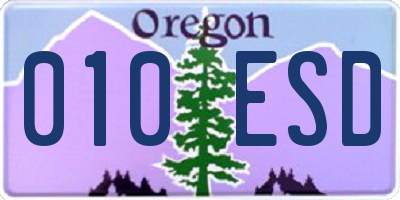 OR license plate 010ESD