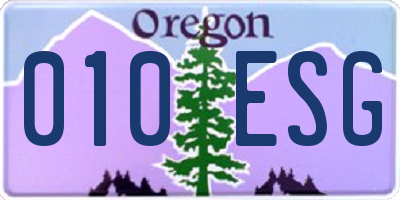 OR license plate 010ESG