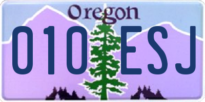 OR license plate 010ESJ