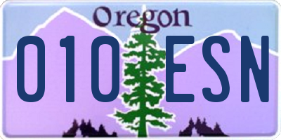 OR license plate 010ESN