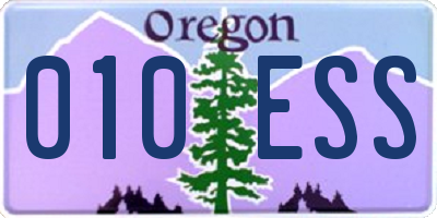 OR license plate 010ESS