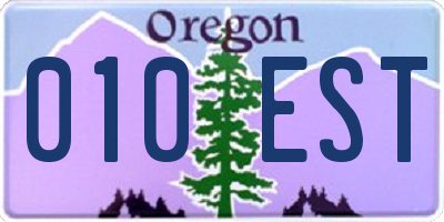 OR license plate 010EST