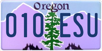OR license plate 010ESU