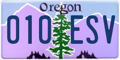 OR license plate 010ESV