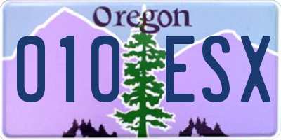 OR license plate 010ESX