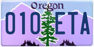 OR license plate 010ETA