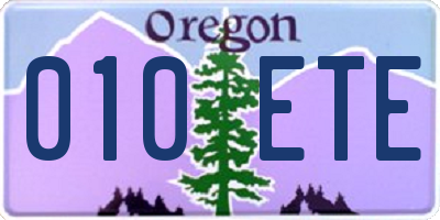 OR license plate 010ETE