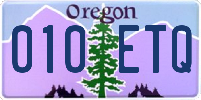 OR license plate 010ETQ