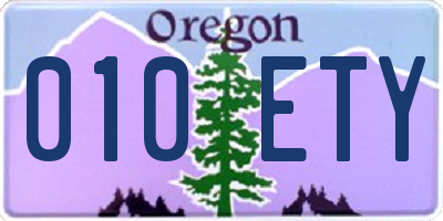 OR license plate 010ETY
