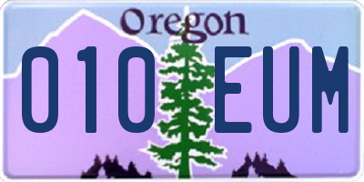 OR license plate 010EUM