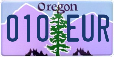 OR license plate 010EUR
